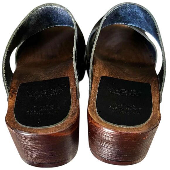 Black Leather Women's Sandals - Picture 4 of 5